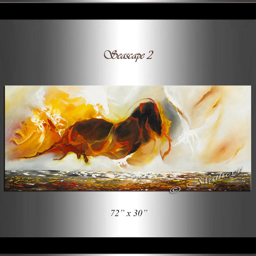 Large Ocean Art Oil Painting on Canvas Modern Wall Art Seascape Painting - Seascape 2