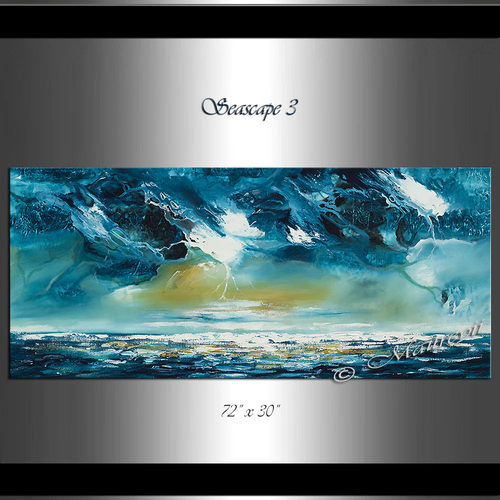 Large Ocean Art Oil Painting on Canvas Modern Wall Art Seascape Painting - Seascape 3