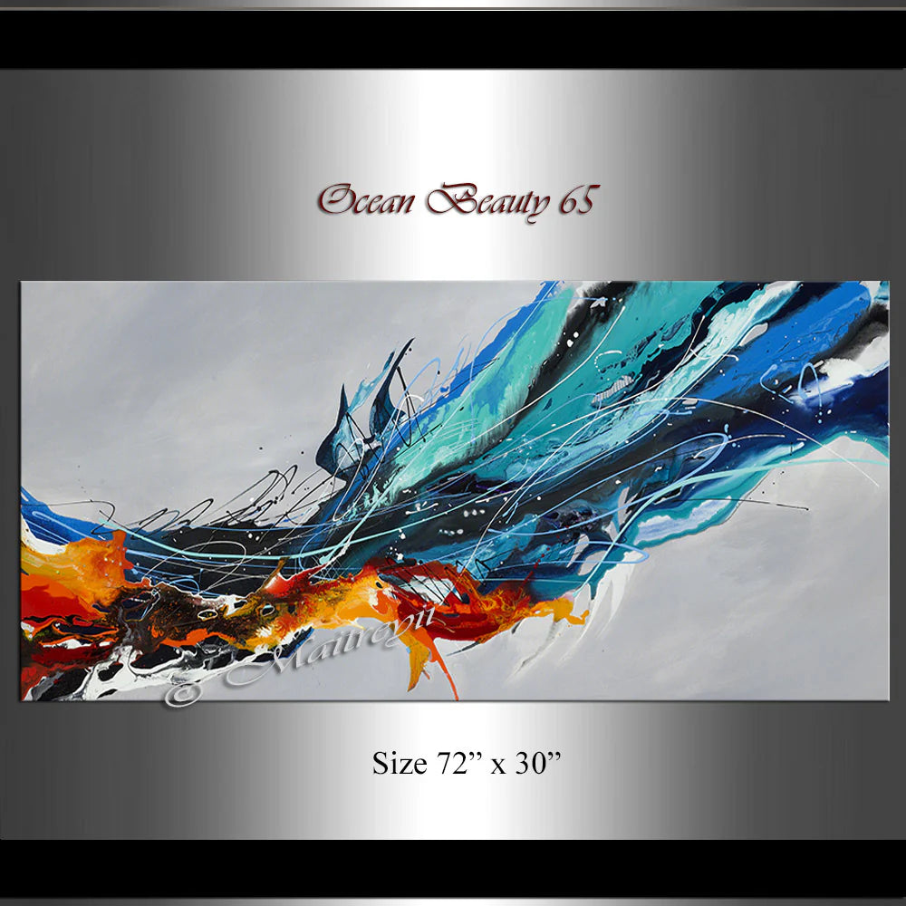 Large Ocean Art Oil Painting on Canvas Modern Wall Art - Ocean Beauty 65
