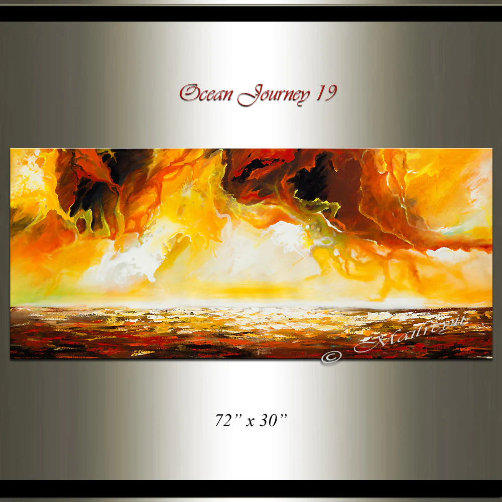 Large Ocean Art Oil Painting on Canvas Modern Wall Art Seascape - Ocean Journey 19