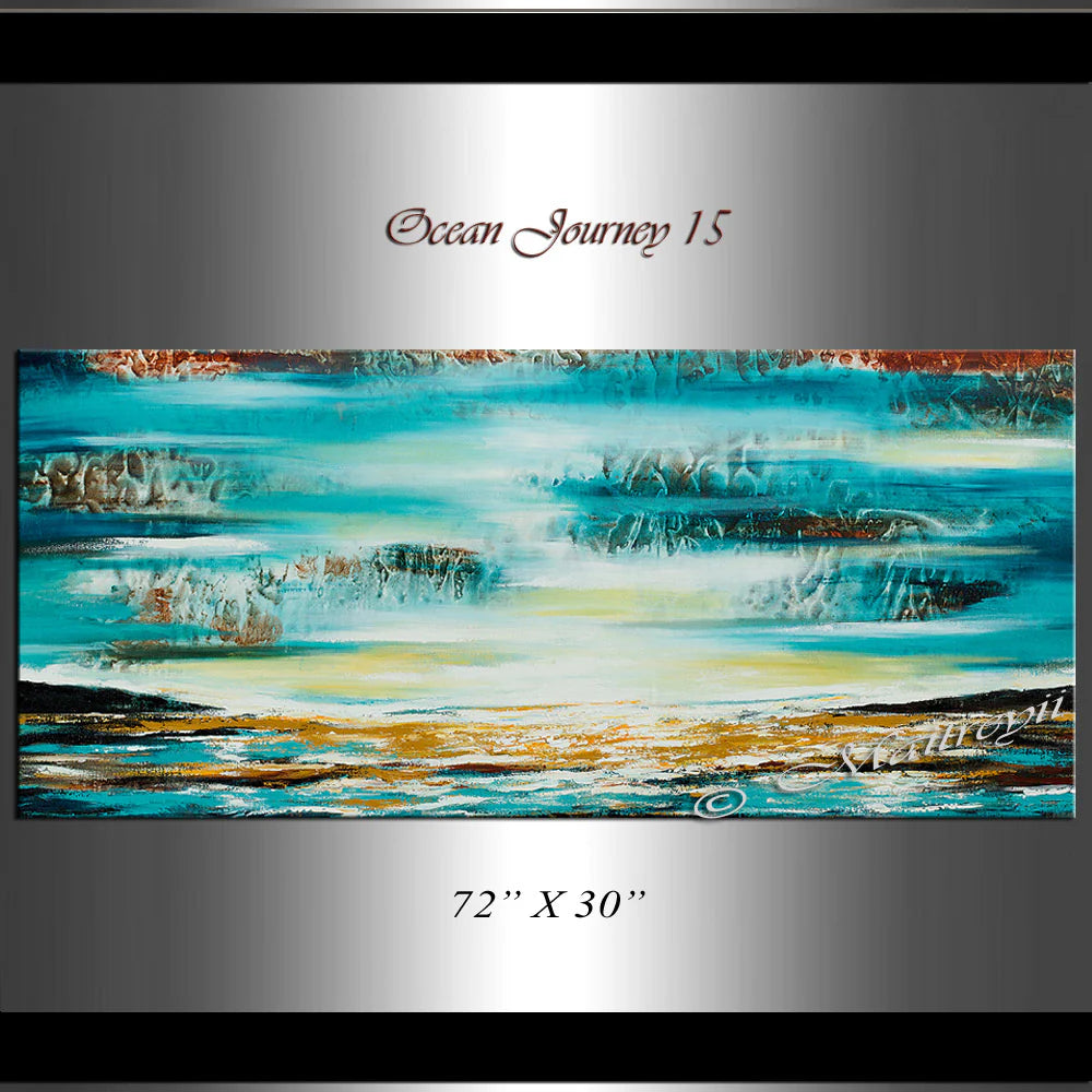 Large Ocean Art Oil Painting on Canvas Modern Wall Art Seascape - Ocean Journey 15