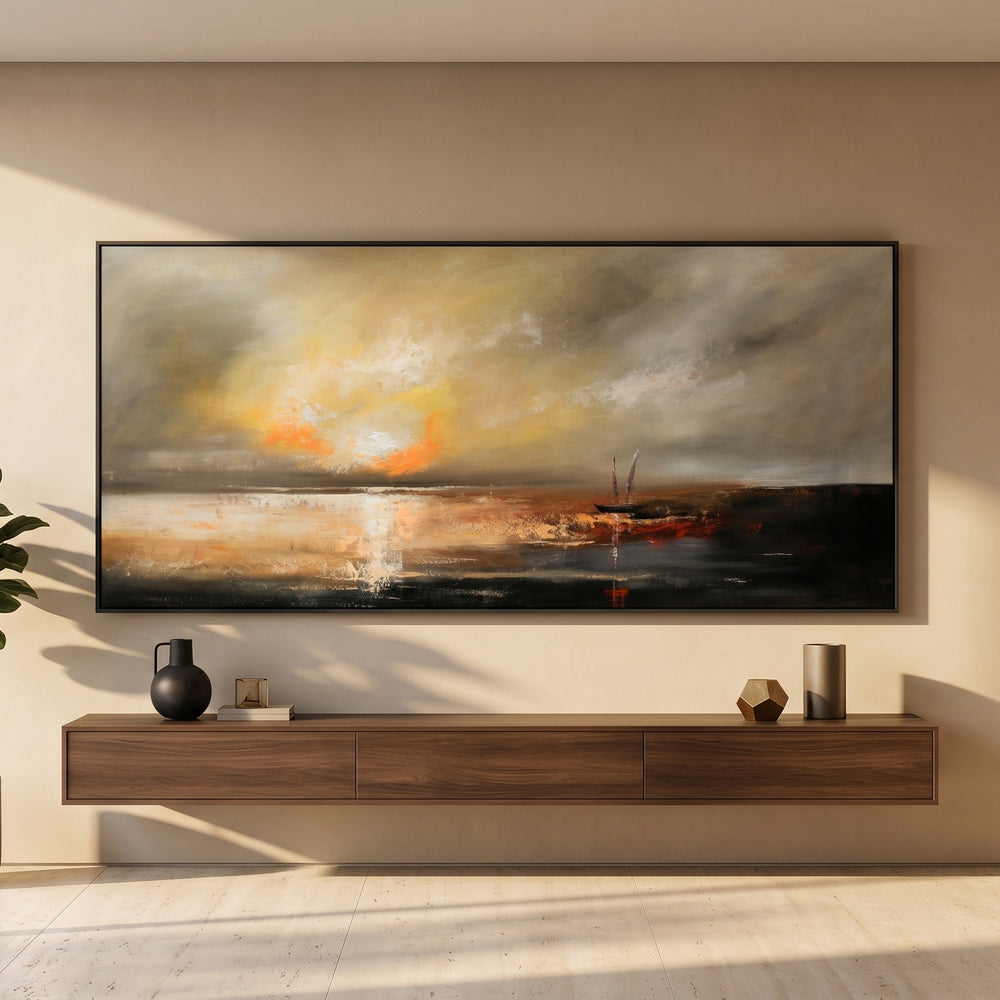 Ocean Artwork – Abstract style Gold Seascape for luxury homes - Amazing Ocean 1
