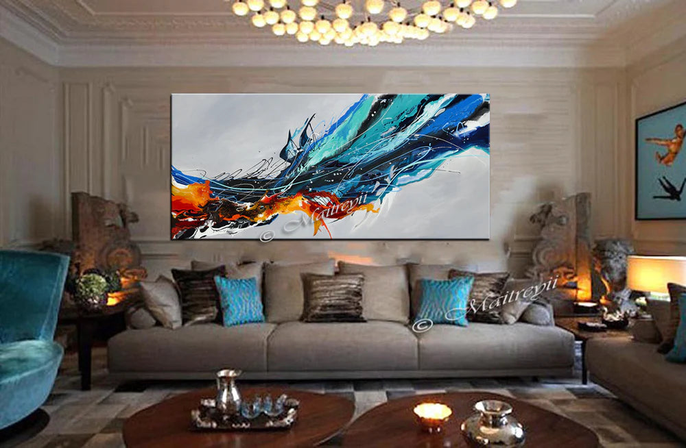Large Ocean Art Oil Painting on Canvas Modern Wall Art - Ocean Beauty 65
