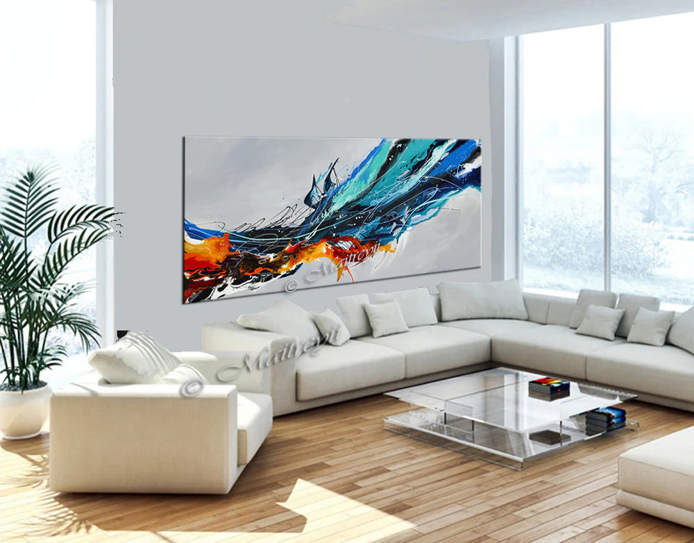 Large Ocean Art Oil Painting on Canvas Modern Wall Art - Ocean Beauty 65