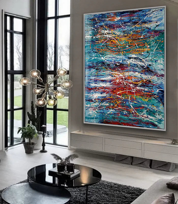 Abstract Angel Paintings | Jackson Pollock Style | Large Modern Art - Path to Paradise