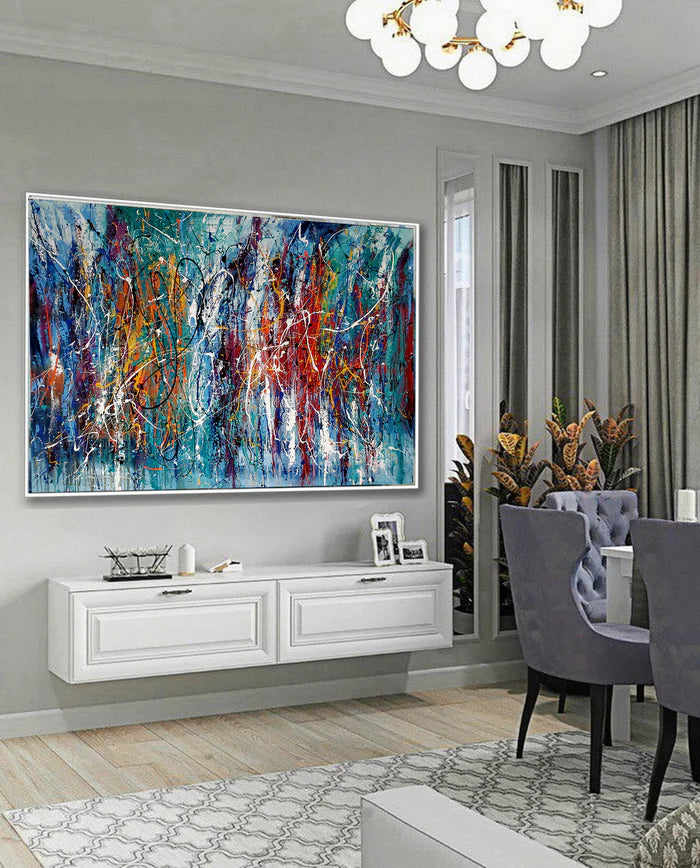 Abstract Angel Paintings | Jackson Pollock Style | Large Modern Art - Path to Paradise