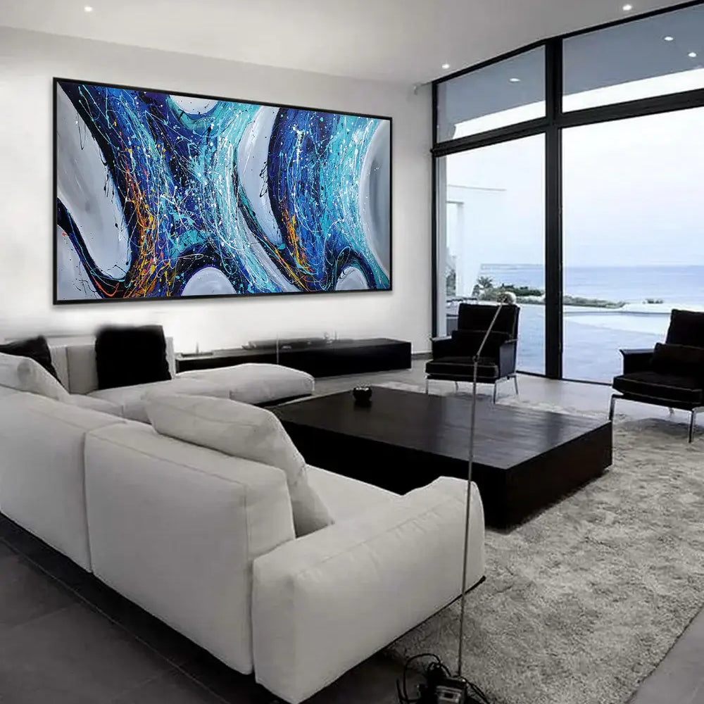 Wall Art Jackson Pollock Style Artwork Paintings Home Art - Power of Elegance 2