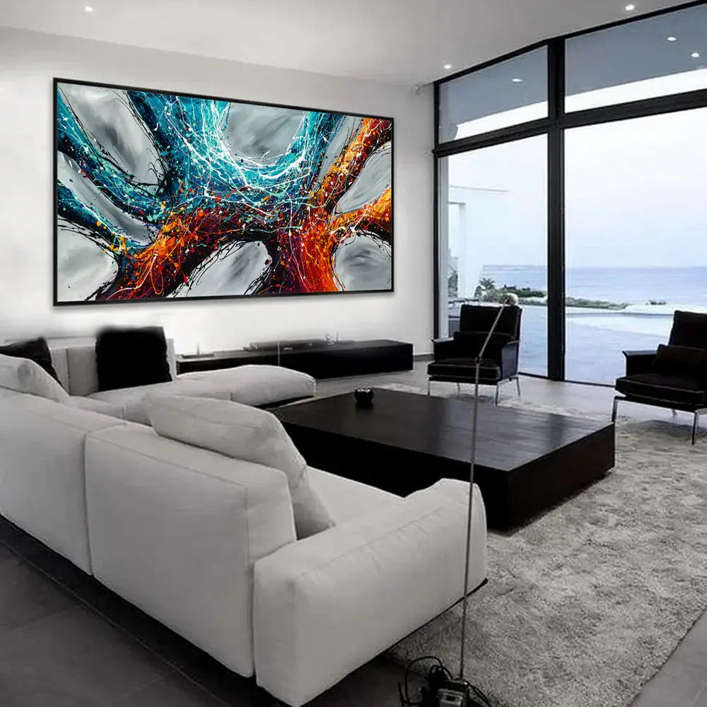 Fathers Day Gifts Wall Art Jackson Pollock Style Artwork Paintings Home Decor - Power of Elegance 2
