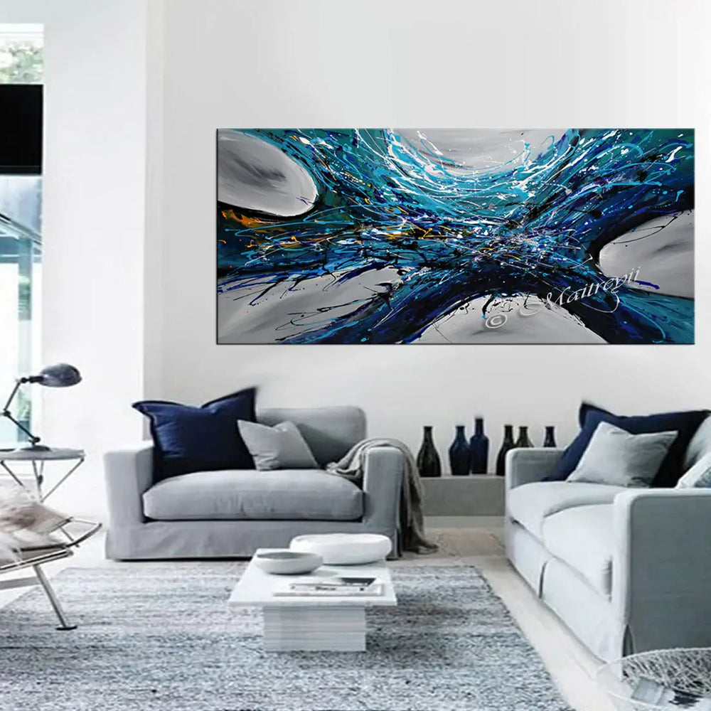Wall Art Jackson Pollock Style Artwork Paintings Home Art - Power of Elegance