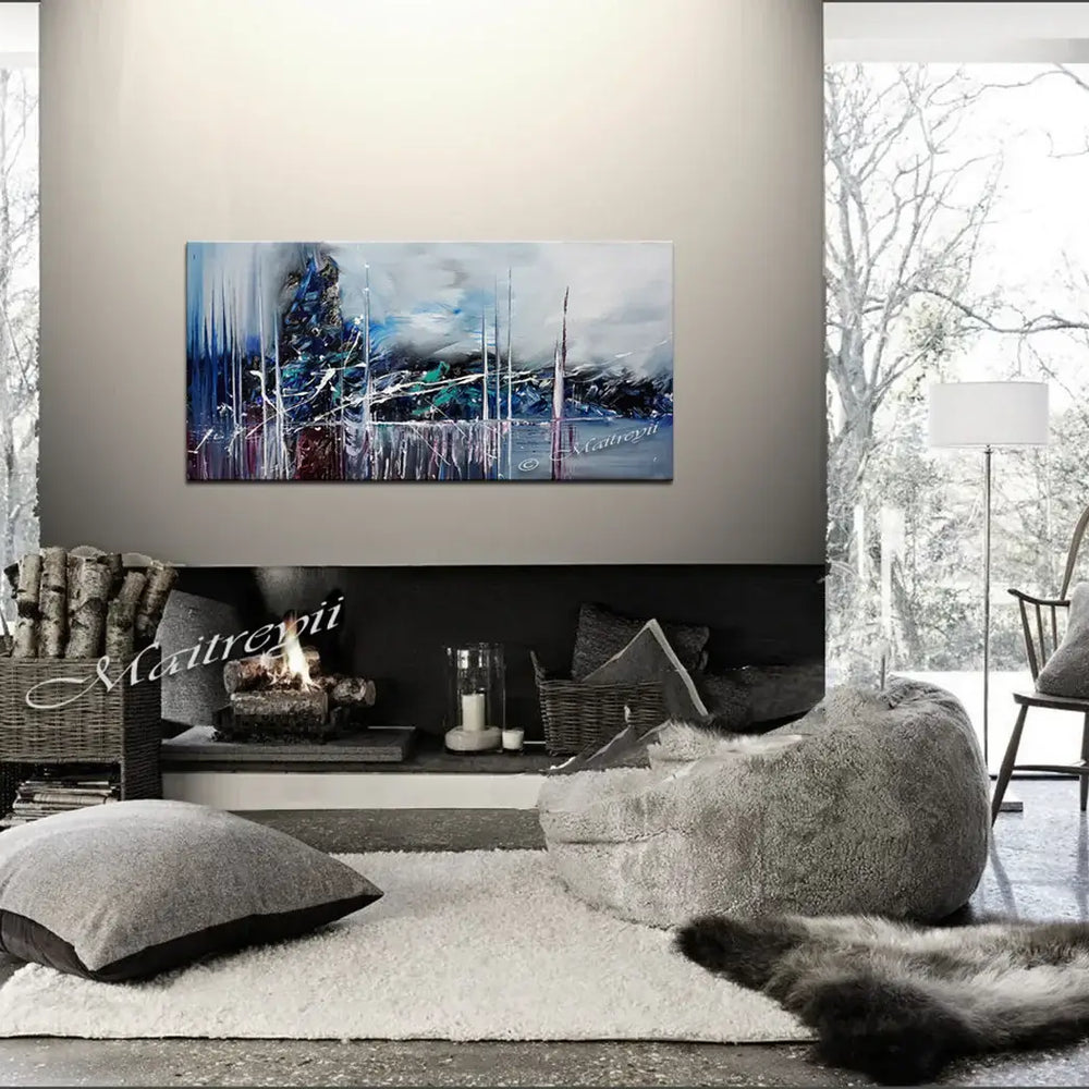 Abstract Modern Art Oil Painting For Sale - Quiet morning