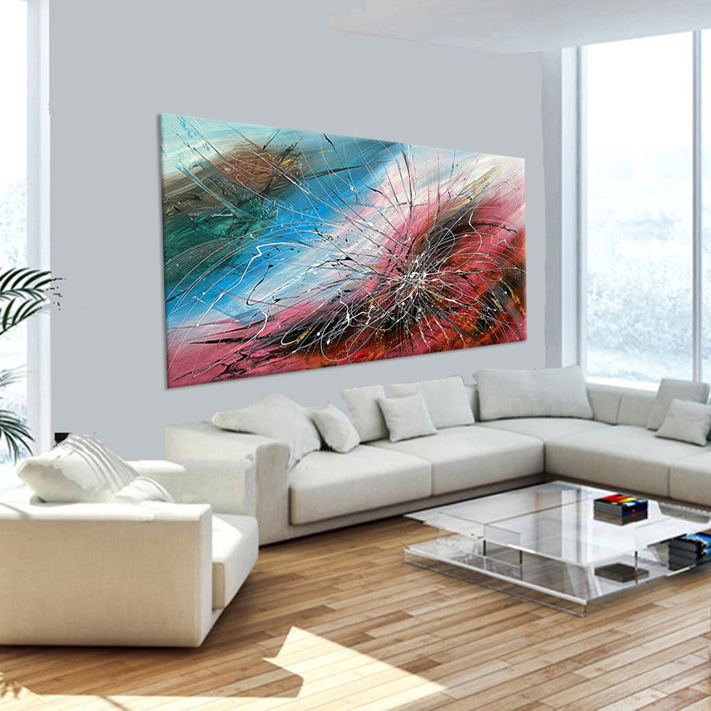Red Abstract Art Print Bold Modern Wall Decor - Red Harmony