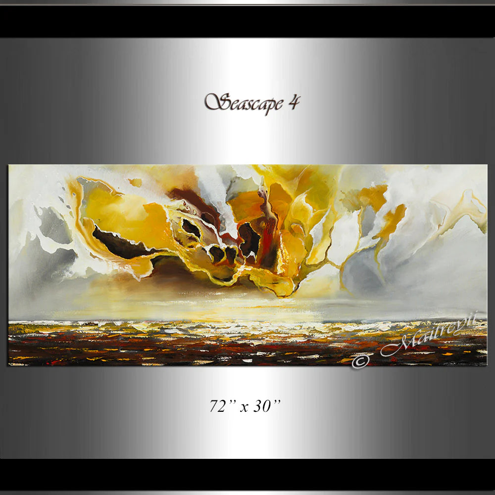 Large Ocean Art Oil Painting on Canvas Modern Wall Art - Seascape Painting 4