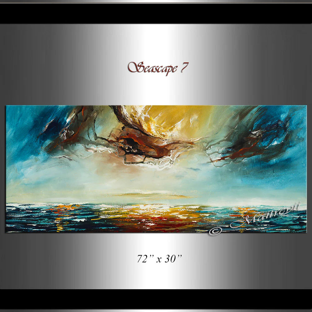 Large Ocean Art Oil Painting on Canvas Modern Wall Art - Seascape Painting 7
