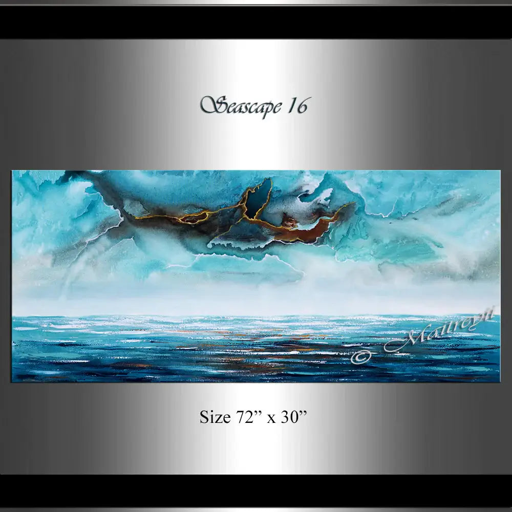 Abstract Modern Art Oil Painting on Canvas Modern Wall Art Mystic Texture Painting - Seascape 16