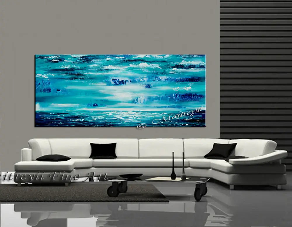 Large Ocean Art Oil Painting on Canvas Modern Wall Art Seascape - Ocean Journey 14