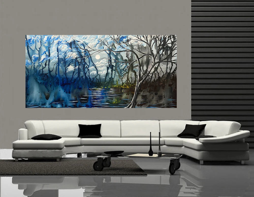 Blue Landscape Art – Modern Abstract Wall Canvas