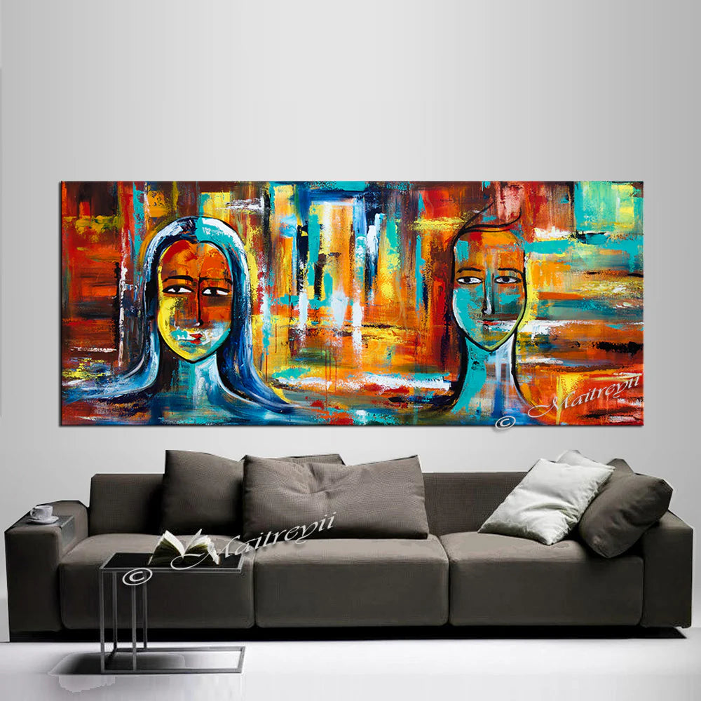 Large Modern Art Oil Painting on Canvas - Modern Wall Art Figurative Divine Love