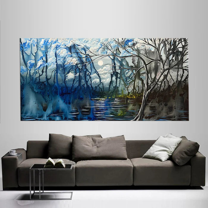 Blue Landscape Art – Modern Abstract Wall Canvas