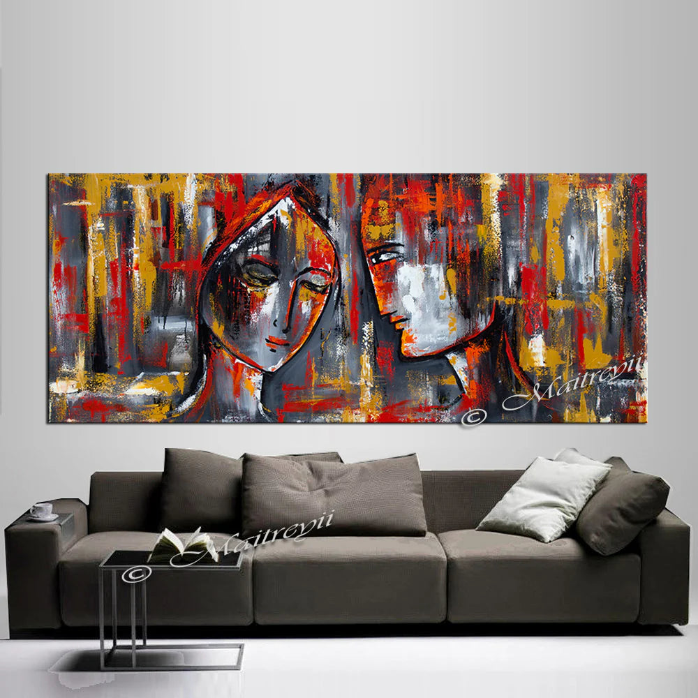 Large Modern Art Oil Painting on Canvas Modern Wall Art Figurative - Divine Love 2 - LargeModernArt