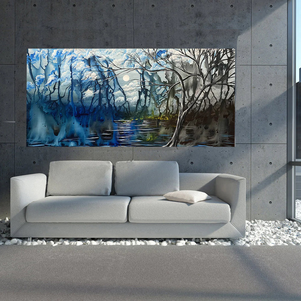 Blue Landscape Art – Modern Abstract Wall Canvas