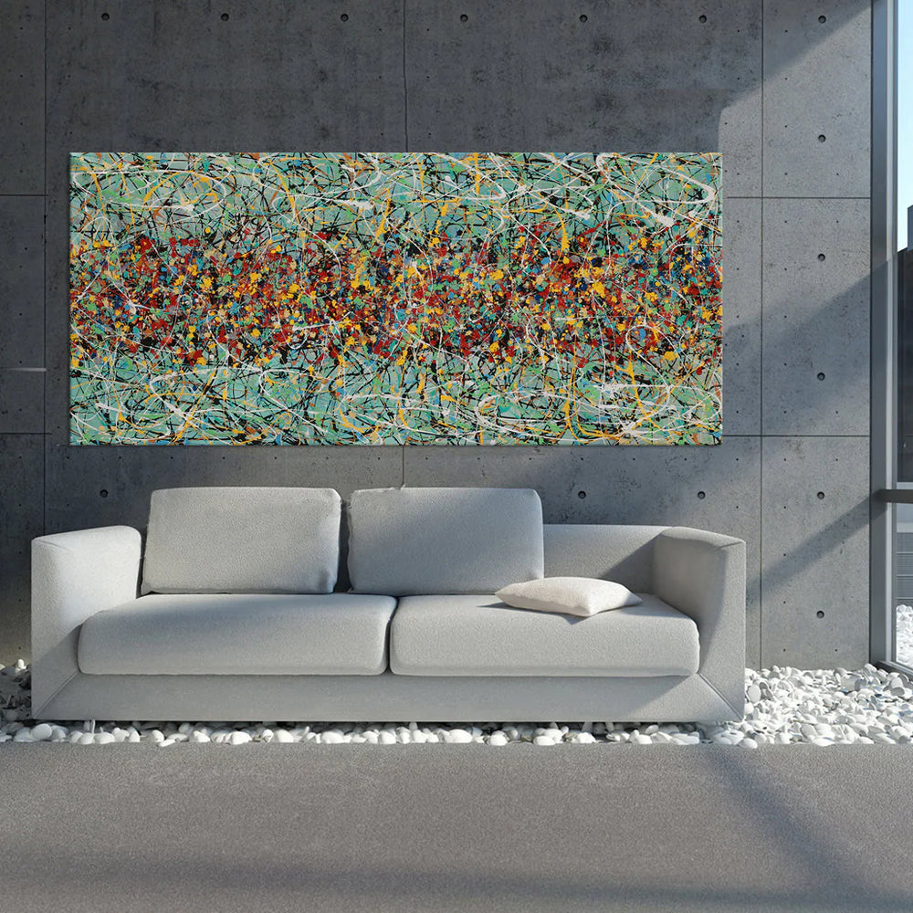 Large Modern Art – Jackson Pollock Style Wall Art - Beauty of bridge 23