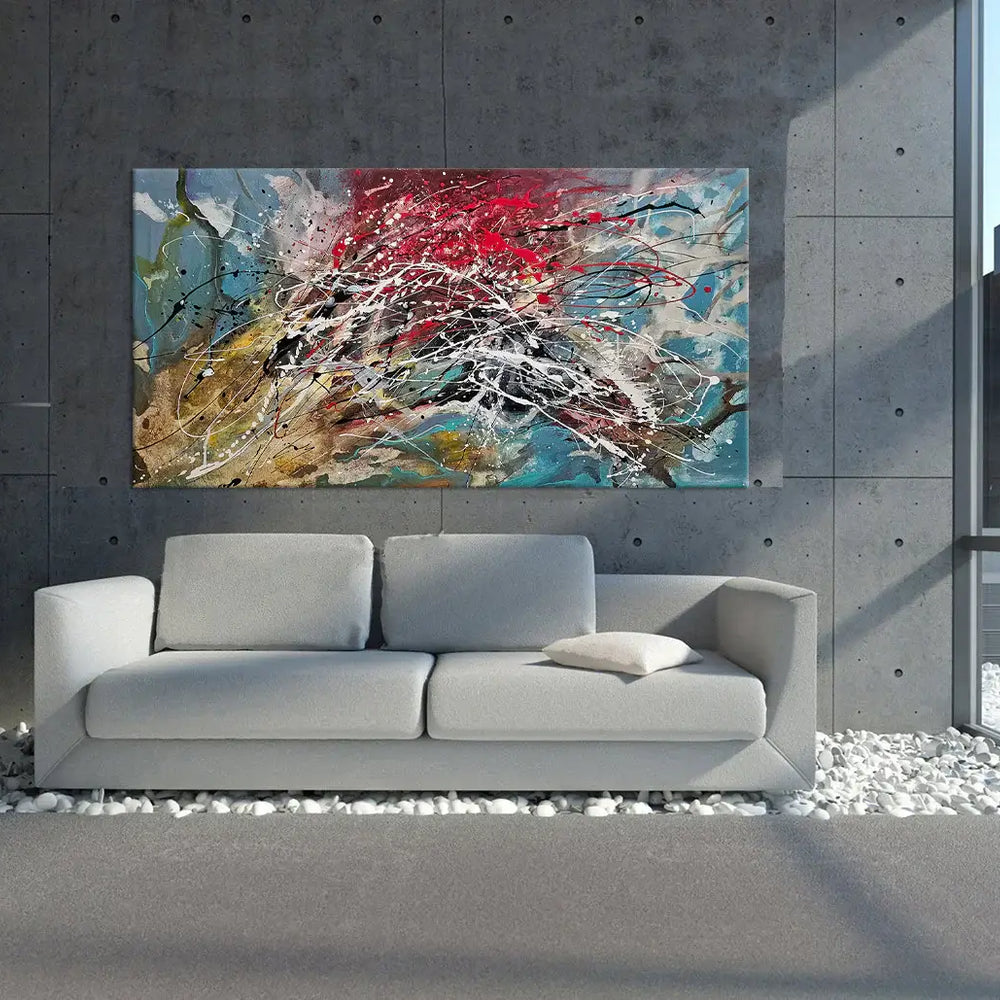Abstract Paintings for Sale | Jackson Pollock Style | LargeModernArt | Ready Painting-Celestial Drift