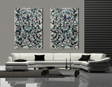 Painting Jackson Pollock Style Drip Style Abstract art on Canvas, large Wall Art - Vintage Beauty 156