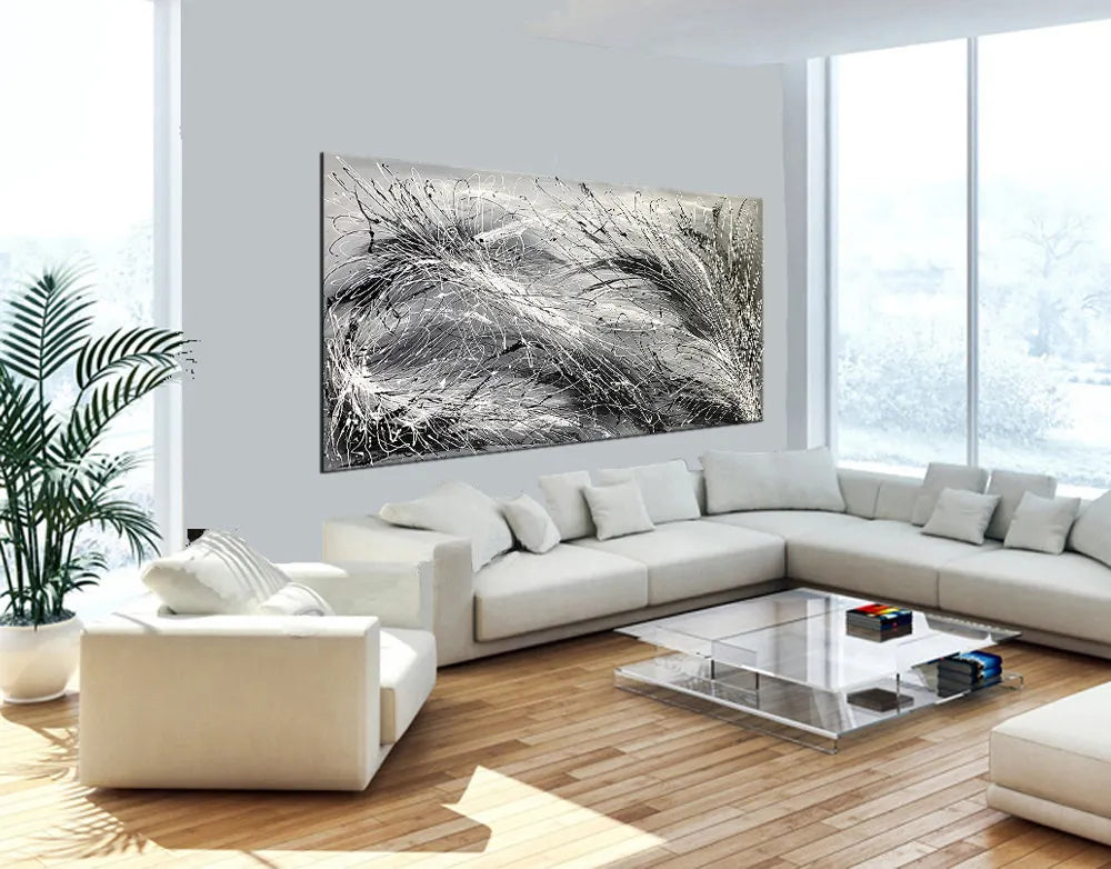 Abstract Painting Drip Art | Modern Wall Art- Midnight Marble