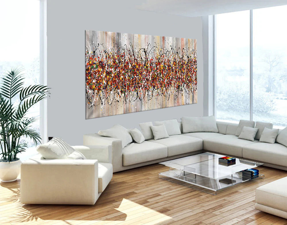 Large Modern Art – Jackson Pollock Style Wall Art - Beauty of bridge 24
