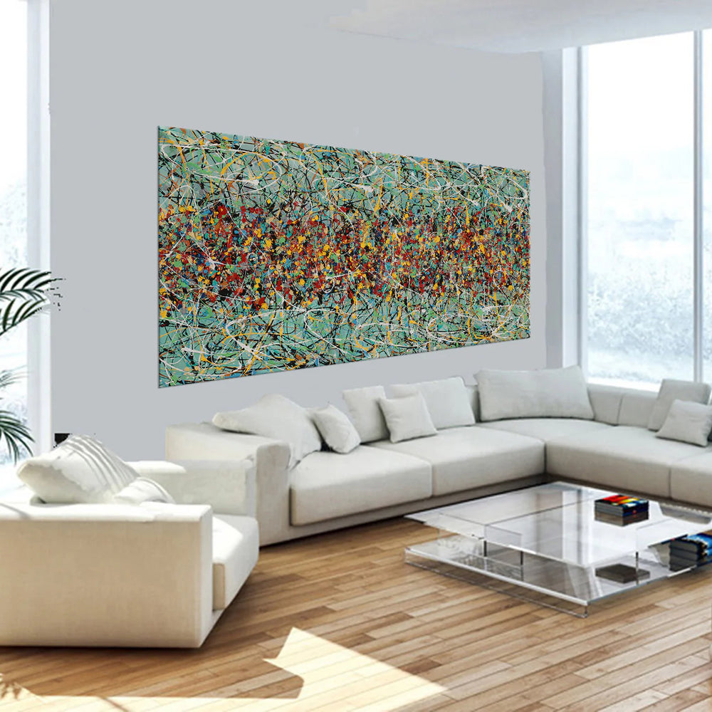 Large Modern Art – Jackson Pollock Style Wall Art - Beauty of bridge 23