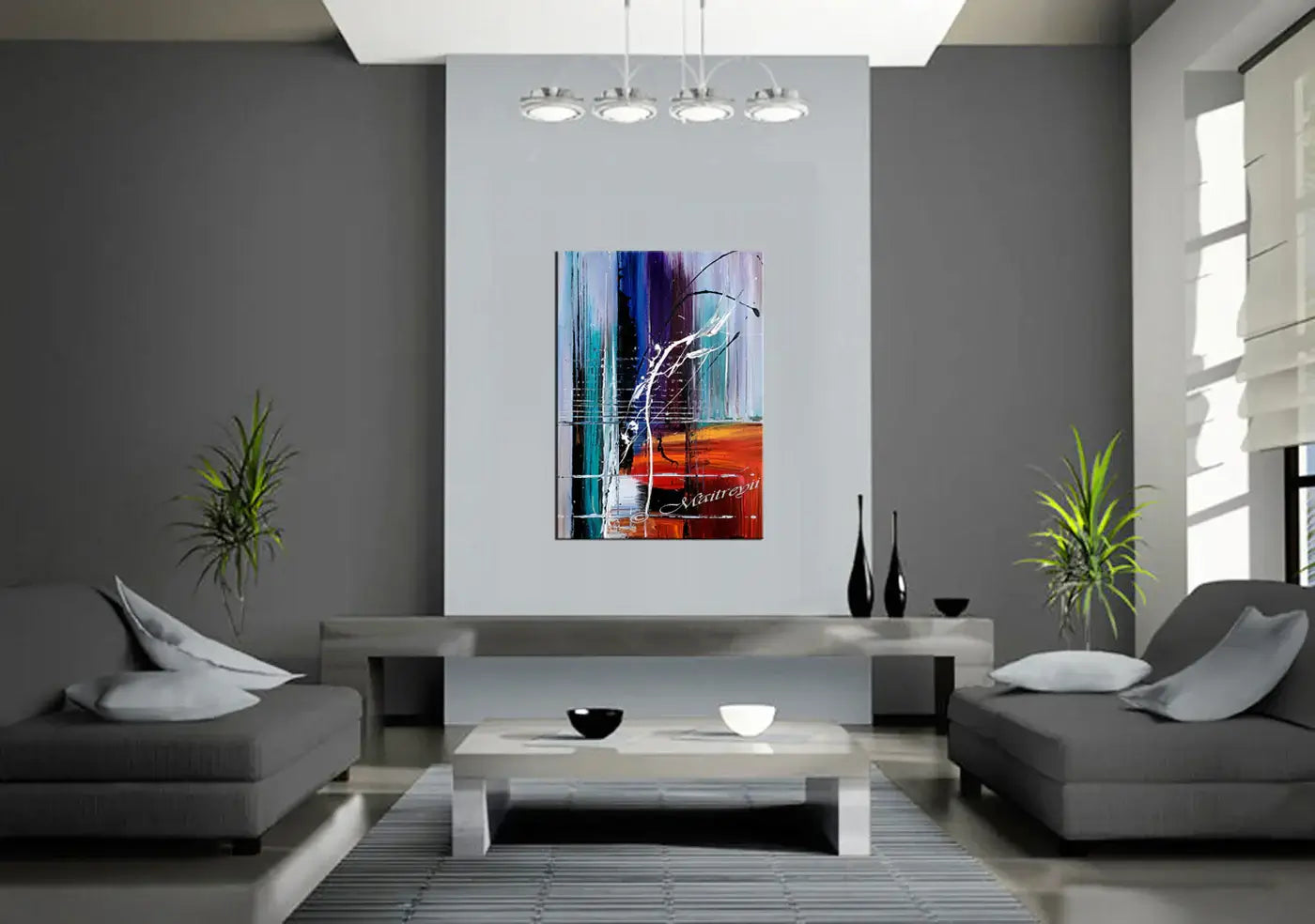 Multicolored Art On Canvas Original Artwork For Sale, Modern Interior Decor - Unreal Beauty 10