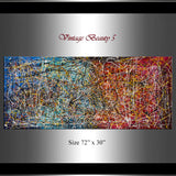 Art Piece Abstract Paintings | Jackson Pollock Style | Large Modern Art - Vintage Beauty 5