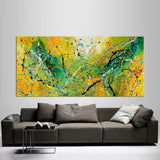 Abstract Artwork Jackson Pollock Orange yellow Fall Painting extra large Modern abstract art Modern Wall art canvas - Vintage Beauty 104