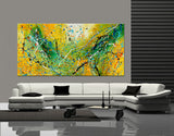 Abstract Artwork Jackson Pollock Orange yellow Fall Painting extra large Modern abstract art Modern Wall art canvas - Vintage Beauty 104