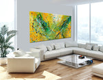 Abstract Artwork Jackson Pollock Orange yellow Fall Painting extra large Modern abstract art Modern Wall art canvas - Vintage Beauty 104