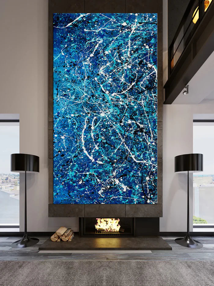 Abstract Angel Paintings | Jackson Pollock Style | Large Modern Art - Vintage Beauty 108