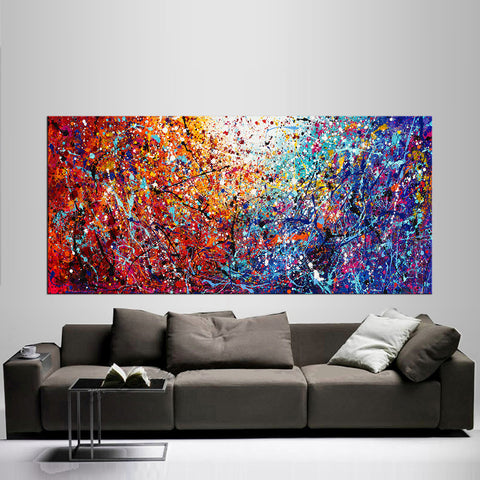 Abstract Angel Paintings | Jackson Pollock Style | Large Modern Art - Vintage Beauty 110