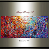 Jackson Pollock Red Painting extra large abstract art Modern Wall oversize canvas - Vintage Beauty 110