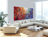 Jackson Pollock Red Painting extra large abstract art Modern Wall oversize canvas - Vintage Beauty 110
