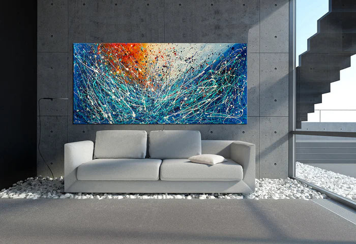 Abstract Angel Paintings | Jackson Pollock Style | Large Modern Art - Vintage Beauty 113