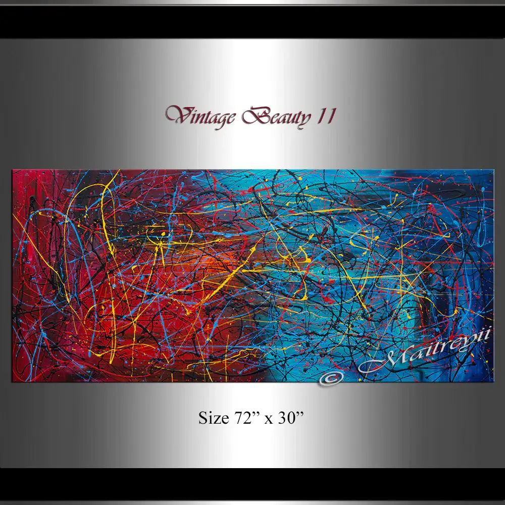 Abstract Modern art Original Paintings Jackson Pollock style - Vintage Beauty 11