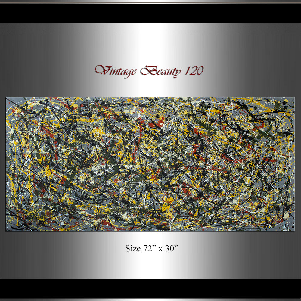 Original Paintings | One of a Kind | Jackson Pollock Style | Large Modern Art - Vintage Beauty 120