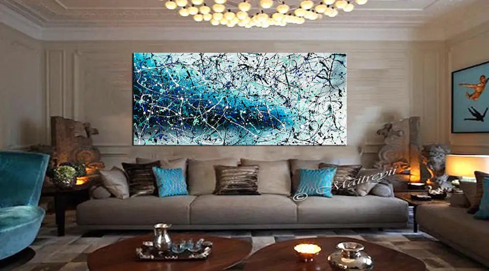 Painting Jackson Pollock Multiple Size Drip Style Abstract art on Canvas, large Wall Art - Vintage Beauty 153