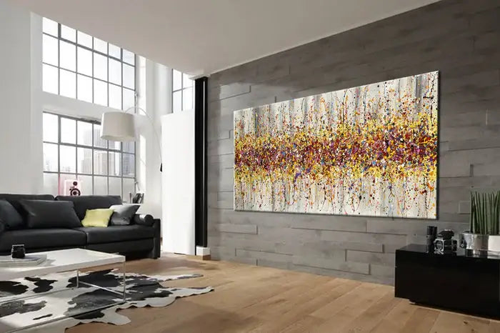 Painting Jackson Pollock Multiple Size Drip Style Abstract art on Canvas, large Wall Art - Beauty of Bridge 12