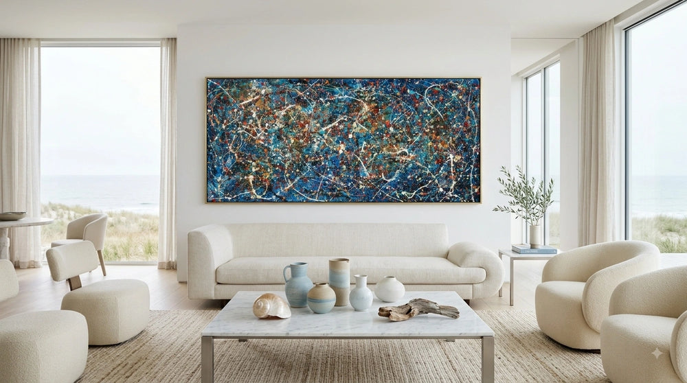 Drip Painting on Canvas | Modern Abstract Art - Vintage Beauty 164
