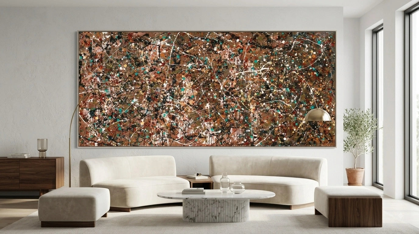 Drip Painting on Canvas | Modern Abstract Art - Vintage Beauty 165