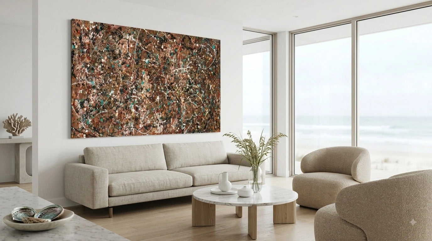 Drip Painting on Canvas | Modern Abstract Art - Vintage Beauty 165