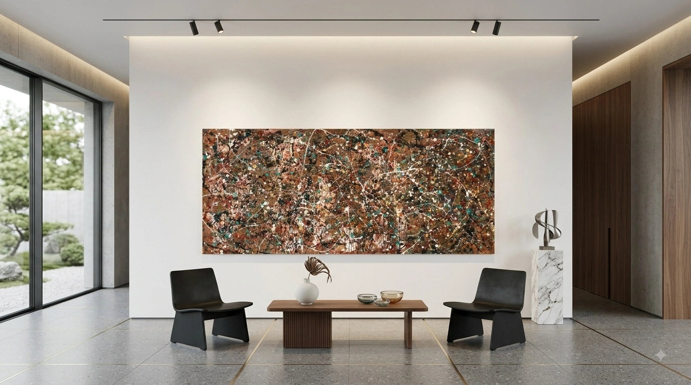 Drip Painting on Canvas | Modern Abstract Art - Vintage Beauty 165