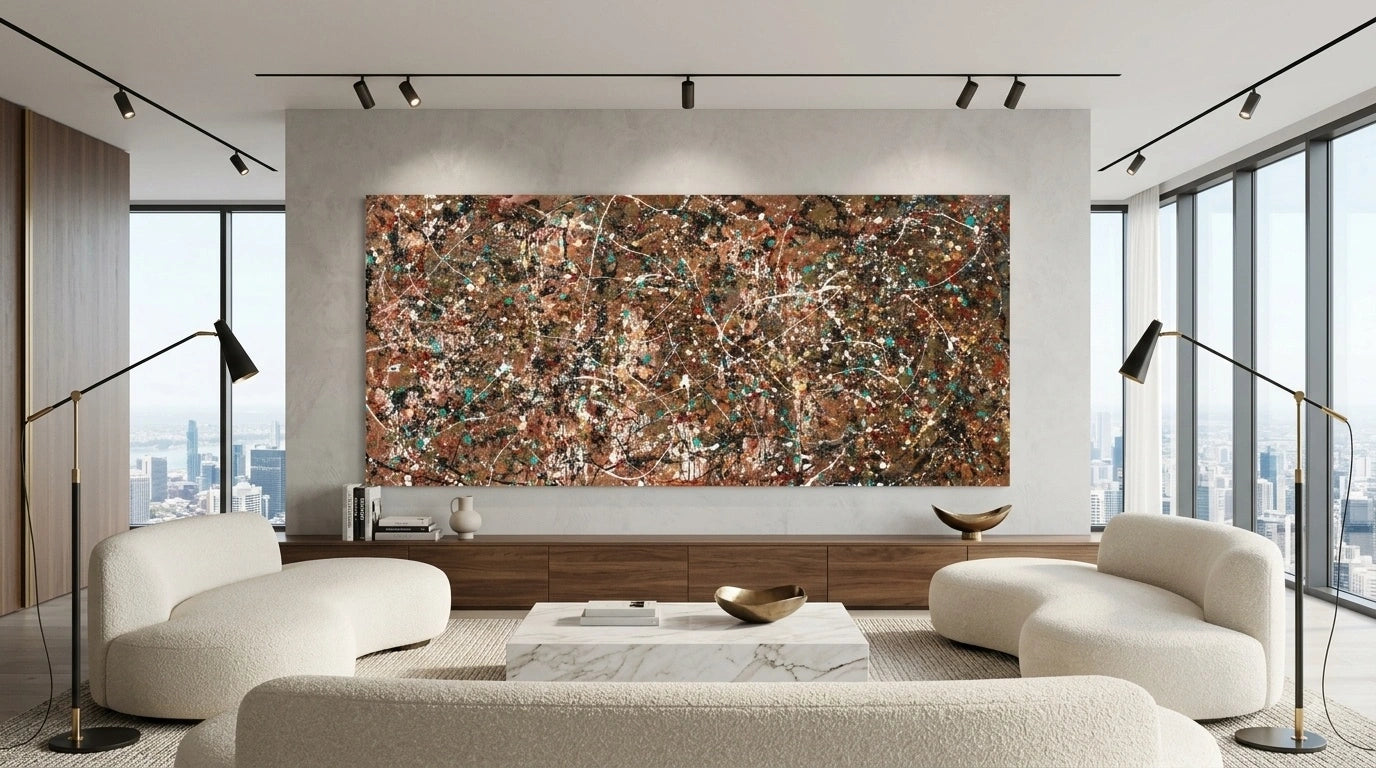 Drip Painting on Canvas | Modern Abstract Art - Vintage Beauty 165