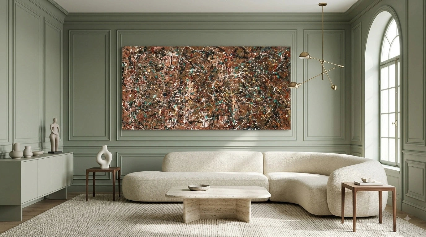 Drip Painting on Canvas | Modern Abstract Art - Vintage Beauty 165